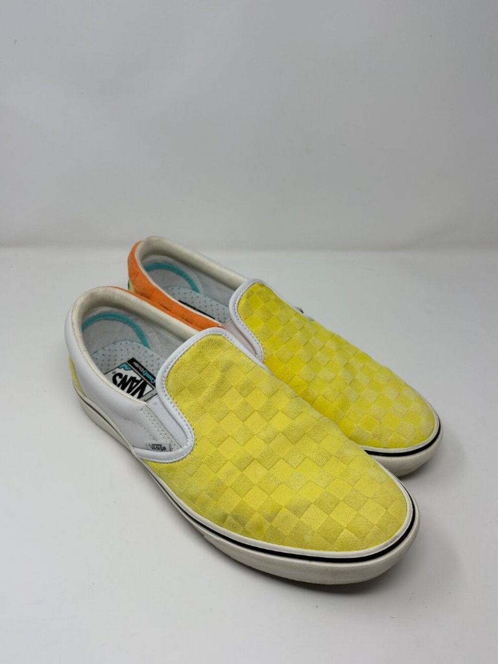 Vans x Penn ComfyCush Slip-On Men’s 12 Yellow Orange Checkerboard Tennis Shoes